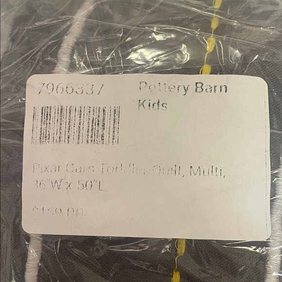 New in Bag Pottery Barn Disney and Pixar Cars Toddler Quilt - Picture 3 of 3